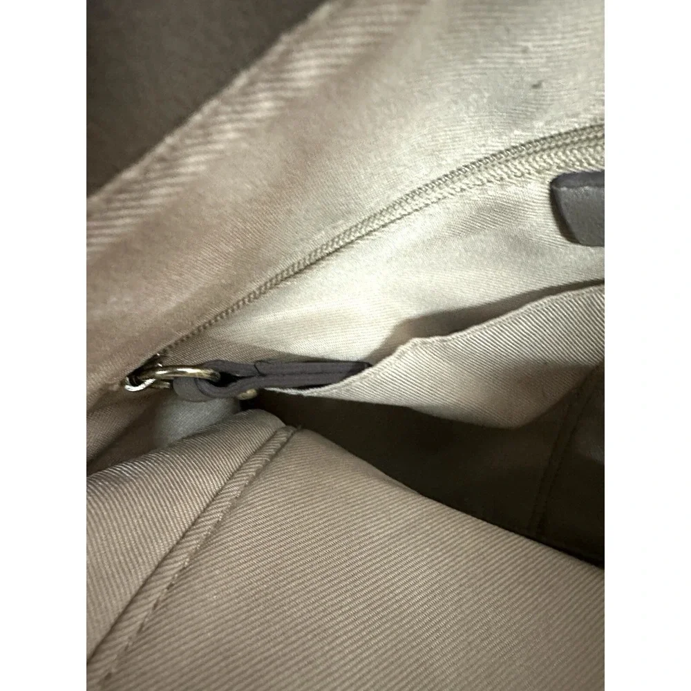 Tutilo New York Backpack Beige Nylon Faux Leather Adjustable Strap Zip Pockets
